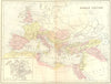 EUROPE. Ancient Roman Empire 1870 old antique vintage map plan chart