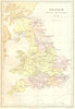 UK. Britain under Saxons 1870 old antique vintage map plan chart