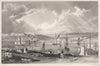 DEVON. Citadel, Pool, Queen Anne's Battery, &c. Plymouth 1829 old print