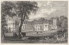 CORNWALL. Lanhydrock (The seat of the Hon Mrs Agar) 1831 old antique print
