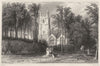 CORNWALL. St. Mawgon Church and Lanhern Nunnery 1831 old antique print picture