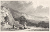 CORNWALL. Sharrow Grott, Whitsand Bay 1831 old antique vintage print picture