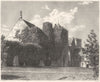 DEVON. Dartington Hall 1822 old antique vintage print picture