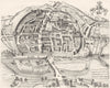 DEVON. Exeter city plan bird's eye view 1822 old antique vintage print picture