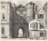 DEVON. South Broadgate at Exeter 1822 old antique vintage print picture