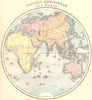 WORLD. East Hemisphere 1870 old antique vintage map plan chart