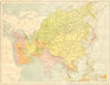 ASIA. Map of 1870 old antique vintage plan chart