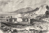 ETNA. Sicily. Mount(Viewed from Taurominium)in 1870 old antique print picture