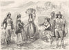 ITALY. Sicily. Costumes & Inhabitants of 1870 old antique print picture