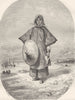 CHINA. Chinese Boat Woman 1870 old antique vintage print picture
