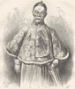 CHINA. Chinese Merchant 1870 old antique vintage print picture