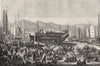 CHINA. Flower(Pleasure)Boat at Shanghai 1870 old antique vintage print picture
