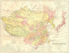 CHINA. & Japan 1870 old antique vintage map plan chart