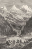 USA. Rocky Mountains 1870 old antique vintage print picture