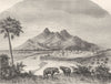 BUILDINGS. Sources of Nile. Last Egyptian House 1870 old antique print picture