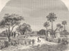 SUDAN. Balaniya, Capital of Barri, Upper Nile 1870 old antique print picture