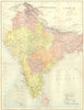 INDIA. India 1870 old antique vintage map plan chart