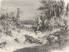 AUSTRALIA. Remains an Australian Explorer 1870 old antique print picture