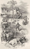 AUSTRALIA. Return of Dray 1870 old antique vintage print picture