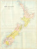 NEW ZEALAND. Map 1870 old antique vintage plan chart