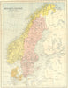 SWEDEN. & Norway Denmark & Baltic 1871 old antique vintage map plan chart