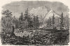MEXICO. Peak of Popocatepetl, Rancho Tlamacas 1871 old antique print picture