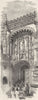 PORTUGAL. Porch of Casa do Capitulo 1871 old antique vintage print picture