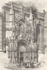 PORTUGAL. Porch of Sta Maria at Belem 1871 old antique vintage print picture
