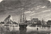 BERMUDA. Ships harbour view 1871 old antique vintage print picture