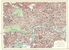 LONDON PLAN.West End Pimlico City Southwark Islington Lambeth.JOHNSTON 1899 map