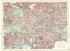 LONDON PLAN.West End Pimlico City Southwark Islington Lambeth.JOHNSTON 1899 map