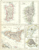 MEDITERRANEAN ISLANDS. Sardinia Corsica Venice Sicily Venezia.JOHNSTON 1899 map
