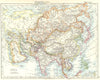 ASIA POLITICAL. Persia Siam Hejaz China Japan Corea Turkestan.JOHNSTON 1899 map