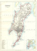 BOMBAY ISLAND. City connected by Zion causeway. Mumbai. JOHNSTON 1899 old map