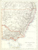 NEW SOUTH WALES & VICTORIA. Shows railways telegraph cables. Australia 1899 map