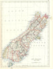 SOUTH ISLAND NEW ZEALAND. Showing counties. Telegraph cables. JOHNSTON 1899 map