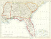 USA DEEP SOUTH. Florida South Carolina Georgia Alabama Mississippi USA 1899 map