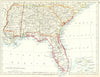 USA DEEP SOUTH. Florida South Carolina Georgia Alabama Mississippi USA 1899 map