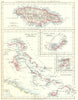 CARIBBEAN/ATLANTIC ISLANDS.Jamaica Bermuda Bahamas Trinidad. JOHNSTON 1899 map