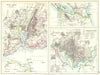 US CITIES/NICARAGUA CANAL.New York & Washington plans. JOHNSTON 1899 old map