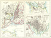 US CITIES/NICARAGUA CANAL.New York & Washington plans. JOHNSTON 1899 old map