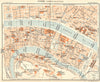 RHÔNE. Lyon. (Centre de Ville) 1924 old antique vintage map plan chart