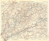 BESANÇON. De a Belfort. Vesoul-Baume-Dames 1924 old antique map plan chart