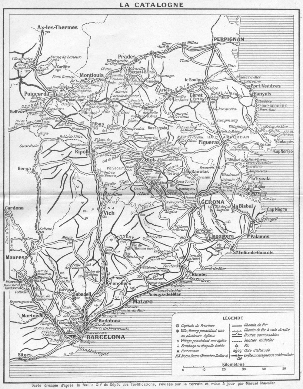 SPAIN. Cataluna(Catalonia Catalogne) 1921 old antique vintage map plan chart