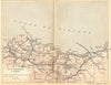 SPAIN. De St Sebastien A Bilbao 1921 old antique vintage map plan chart