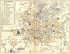 SPAIN. Grenada. Grenade 1921 old antique vintage map plan chart