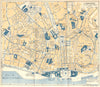 PORTUGAL. Lisboa Lisbon Centre de Ville 1921 old antique map plan chart
