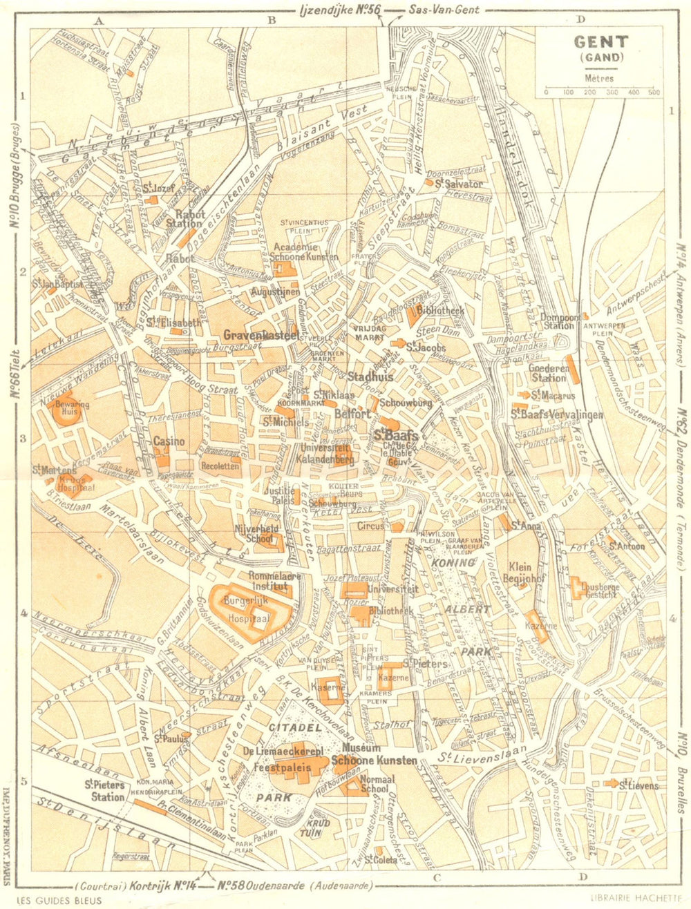 BELGIUM. Gand(Gent). Ghent 1953 old vintage map plan chart