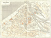 BELGIUM. Ostende(Oostende)Littoral 1953 old vintage map plan chart