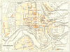 LUXEMBOURG  1953 old vintage map plan chart